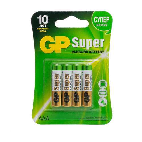 Батарейка GP Batteries Super Alkaline Battery AAA 4 шт в Корпорация Центр