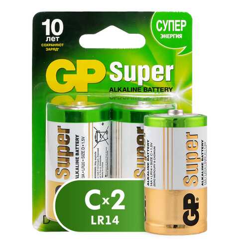 Батарейка GP Super Alkaline С (LR14) 2 шт в Корпорация Центр