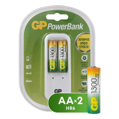 Зарядное устройство + аккумуляторы GP PB410GS130-2CR2 AA 2 шт. 1300 mAh в Корпорация Центр